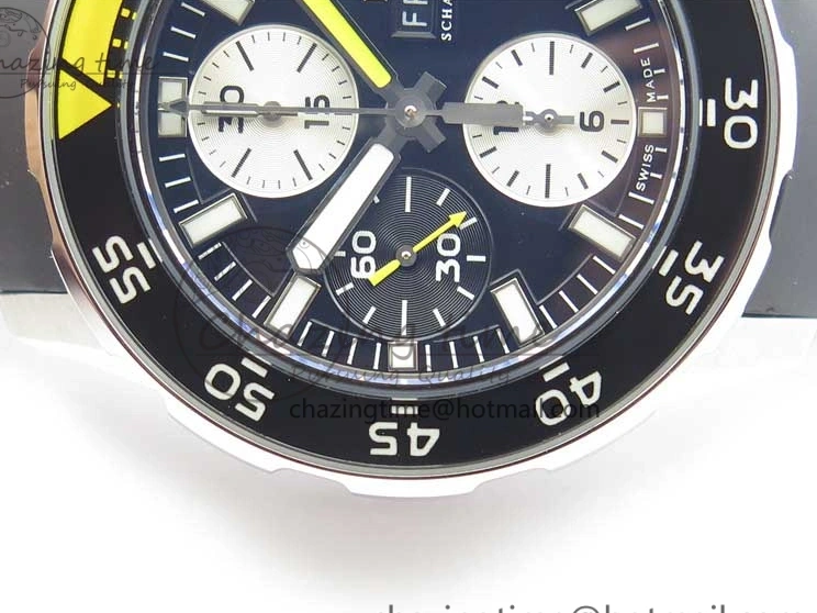 MIROTIME 0327 Aquatimer Chrono IW376702 SS BLS 1:1 Best Edition Black Dial on Black Rubber Strap A WellDesigned 7105